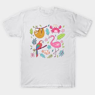 Tropical Animal Hand Drawn T-Shirt